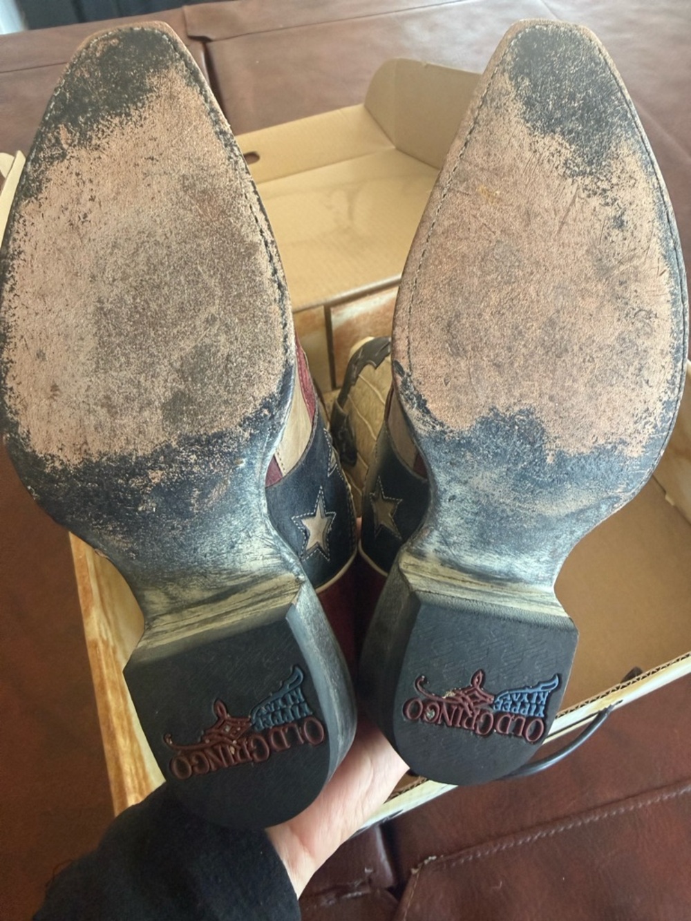 Old Gringo Blue/Bone/Red Leather Boots - Picture 3 of 10
